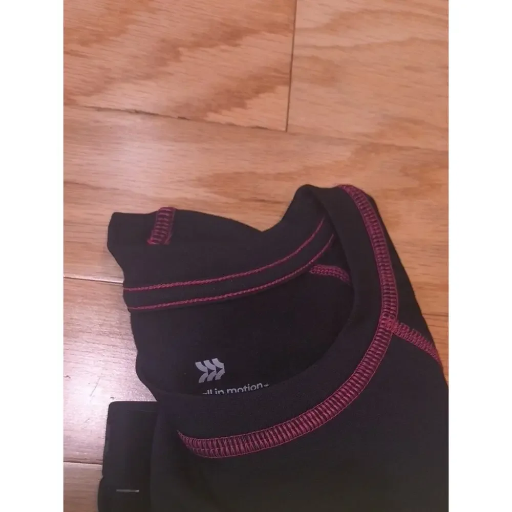all in motion Black Thermal Set Pink Stitching Youth Size 8 NWT